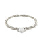 Bracelet en chaîne en argent sterling plaqué rhodium avec cœur