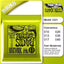 6 sets of Ernie Ball Slinky guitar strings (models 2003, 2215, 2223, 2221, nickel - wound) for electric & acoustic guitars - Korvel