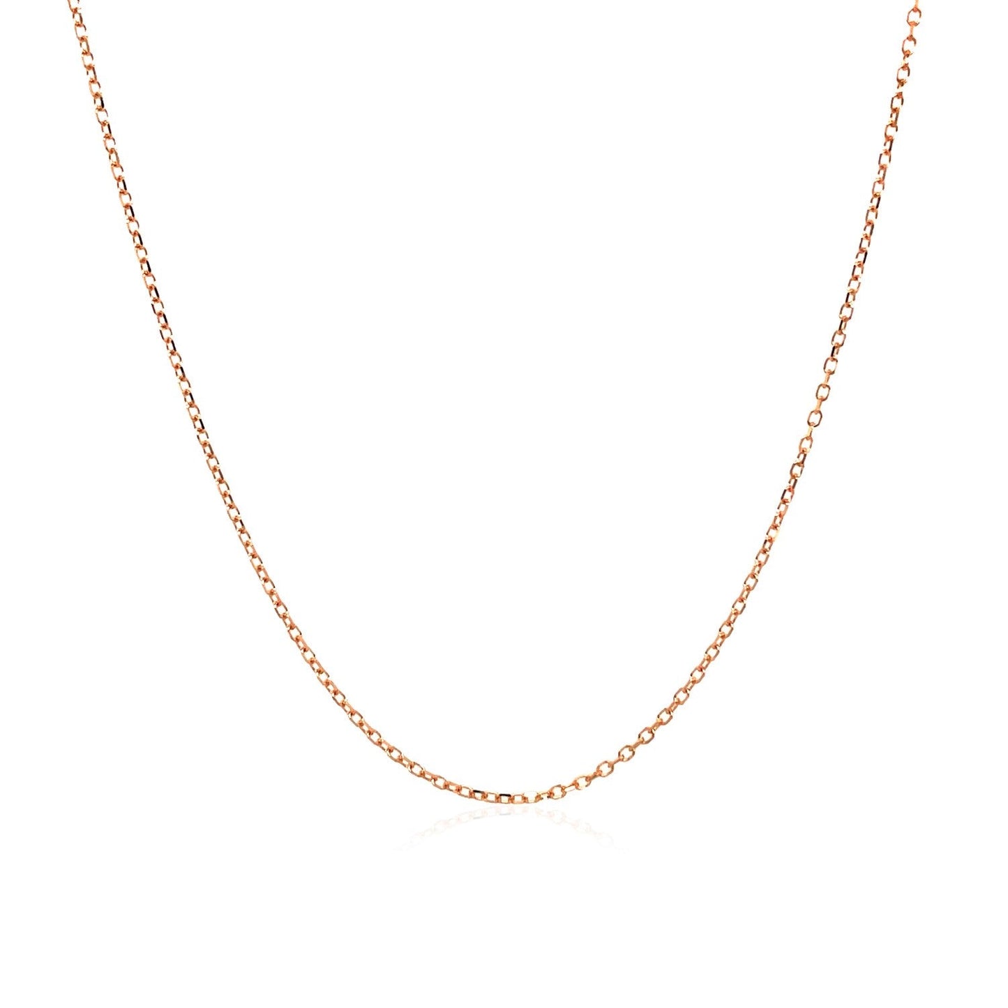 14k Pink Gold Diamond Cut Cable Link Chain - 0.8mm