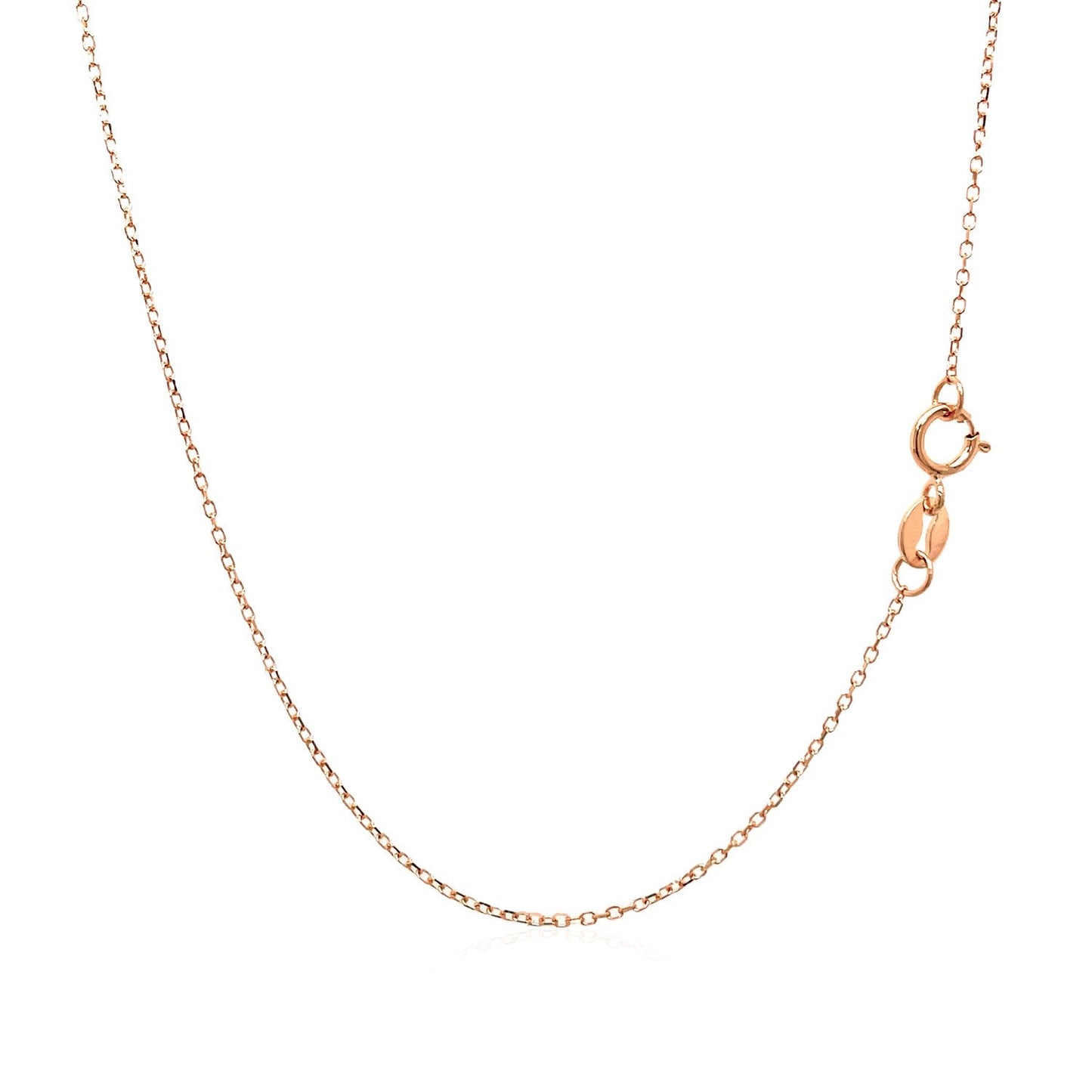 14k Pink Gold Diamond Cut Cable Link Chain - 0.8mm