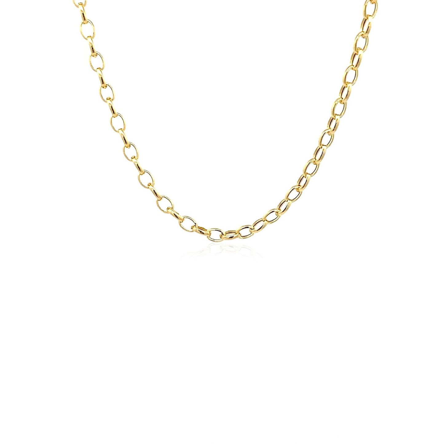 Cadena Ovalada Rolo de Oro Amarillo de 14k de 3.2mm