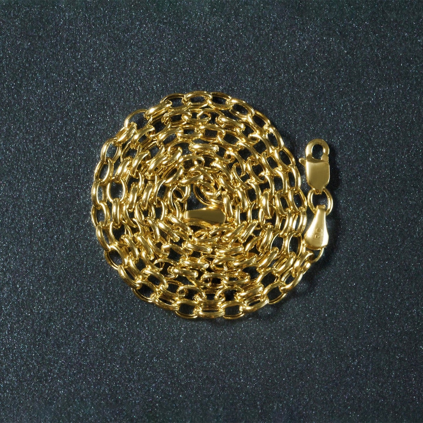 Cadena Ovalada Rolo de Oro Amarillo de 14k de 3.2mm