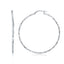 14k White Gold Diamond Cut Hoop Earrings - 1 3/4 Inch