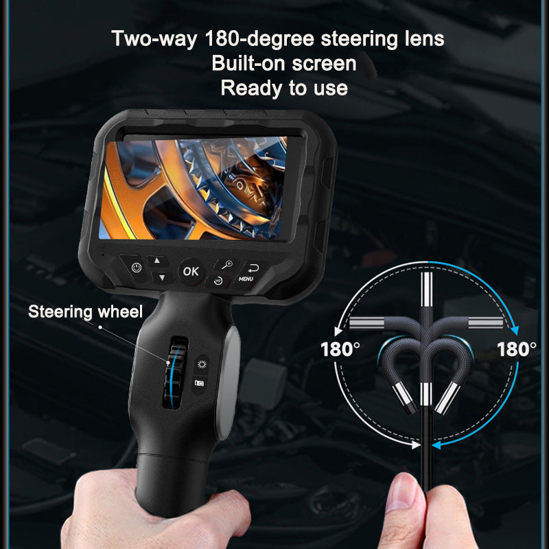 Industrial endoscope 360 degree rotation 6mm high-definition camera for sewer detection, non-destructive testing instrument for - Korvel