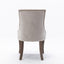 Ultra Side Dining Chair Thickened fabric chairs with neutrally toned solid wood legs  Bronze nail head Set of 2 Beige - Korvel