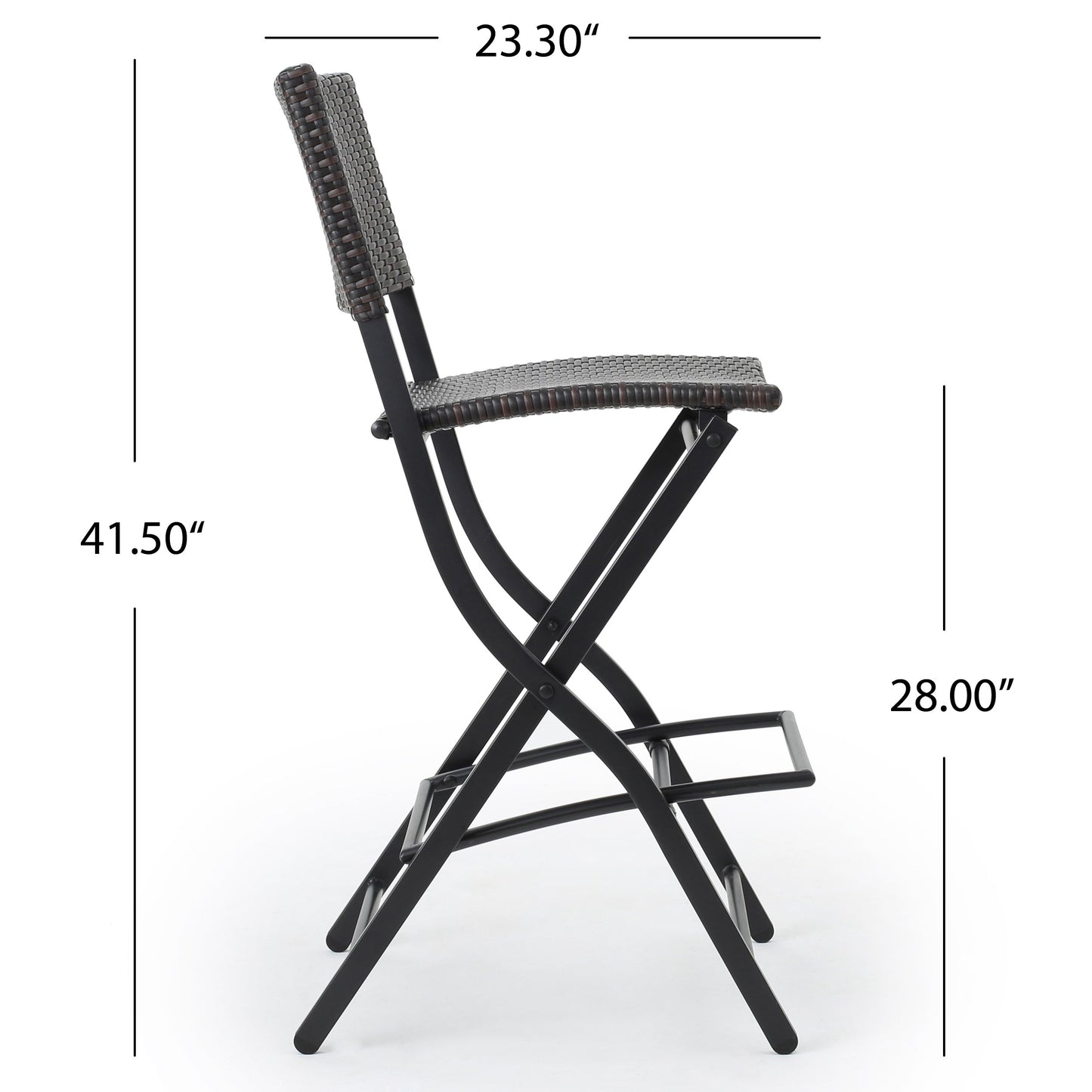 Taburetes de Bar de Wicker para Exterior - Set de 2 Piezas, Multimarrón