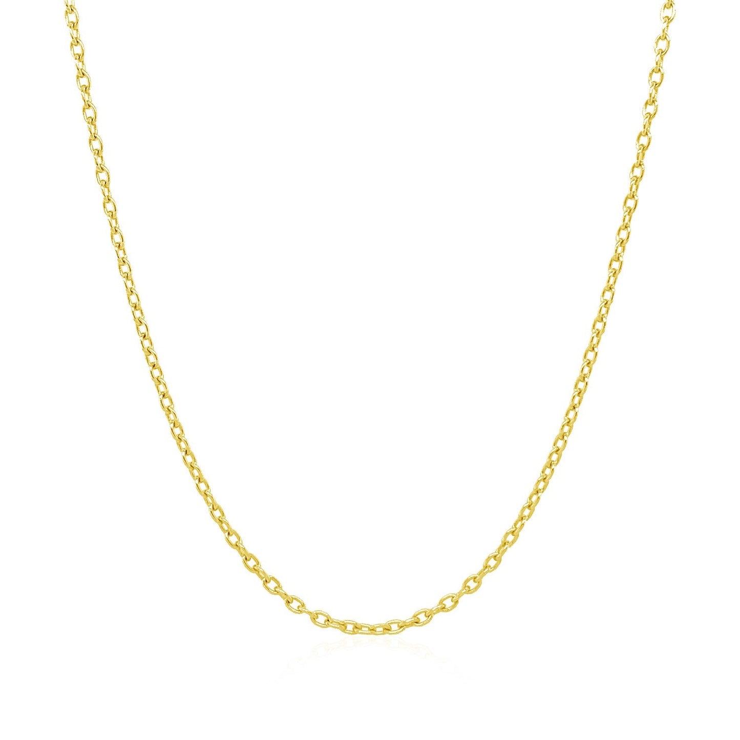 14k Yellow Gold Round Cable Link Chain - 1.5mm