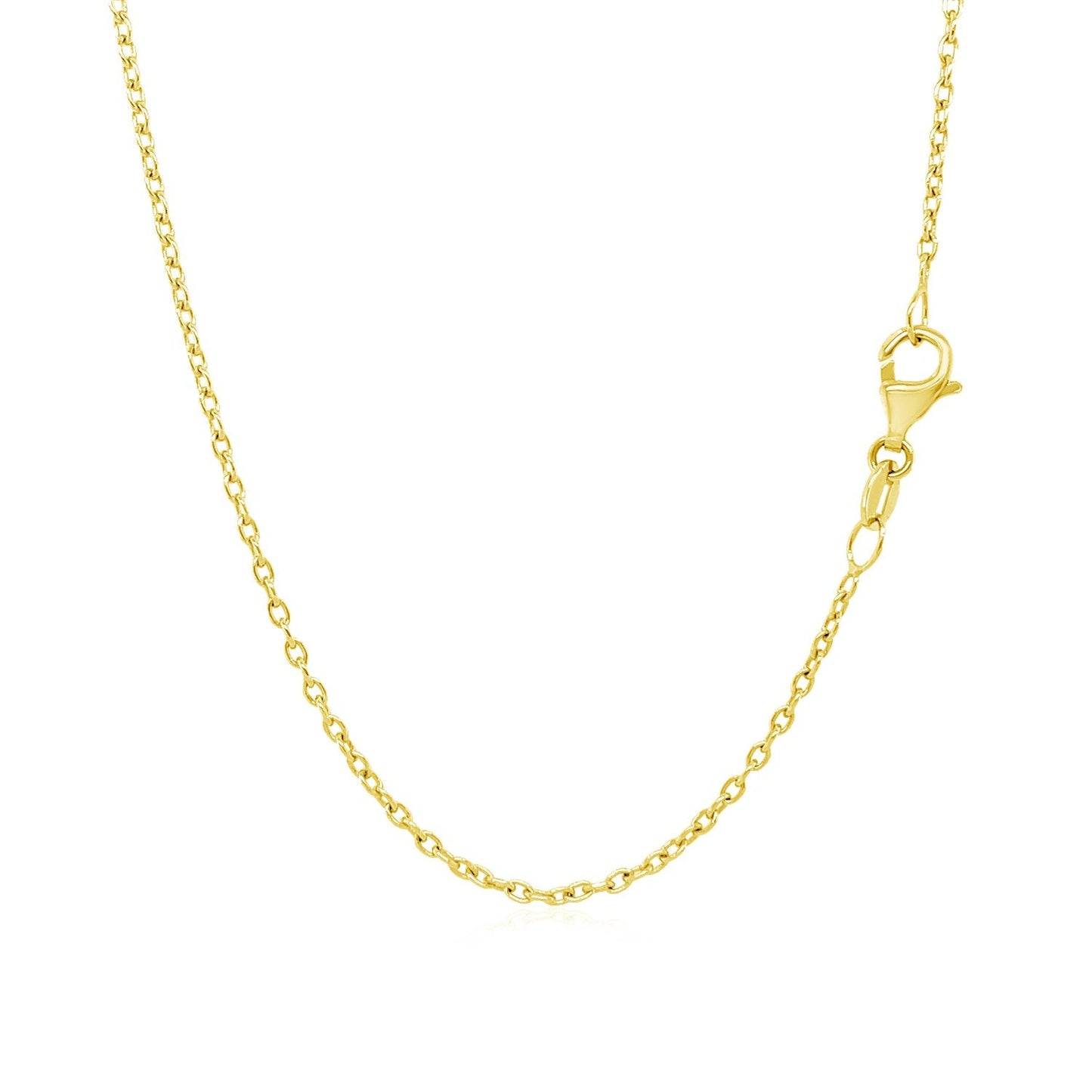 14k Yellow Gold Round Cable Link Chain - 1.5mm