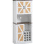 76 Inch Tall Farmhouse Kitchen Faux Rattan Wine Cabinet, Kitchen Bar Cabinet with Square Compartments and Shelves - Korvel