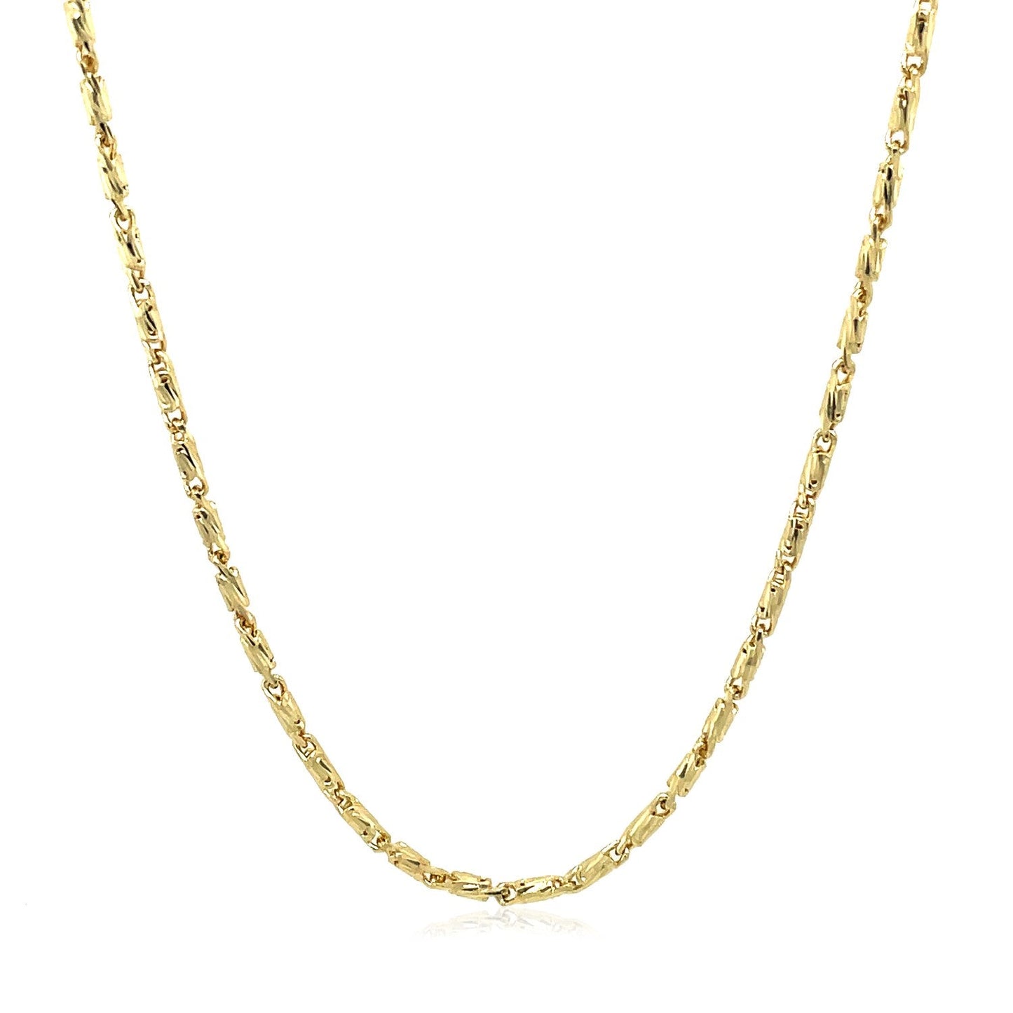 14k Yellow Gold Diamond Cut Fancy Links Pendant Chain
