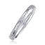 Classic Floral Carved Bangle in 14k White Gold