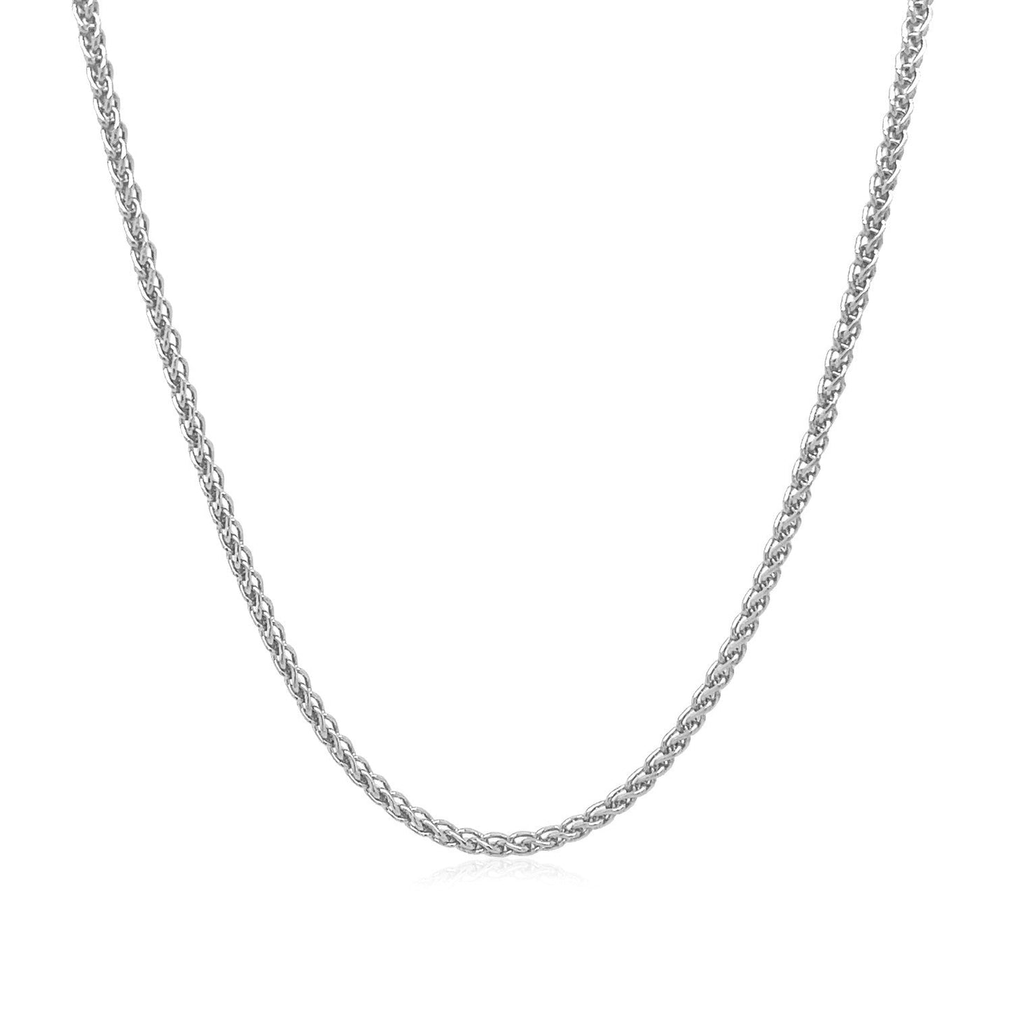 Chaîne en Or Blanc 14k en Blé Ronde - 1,5 mm