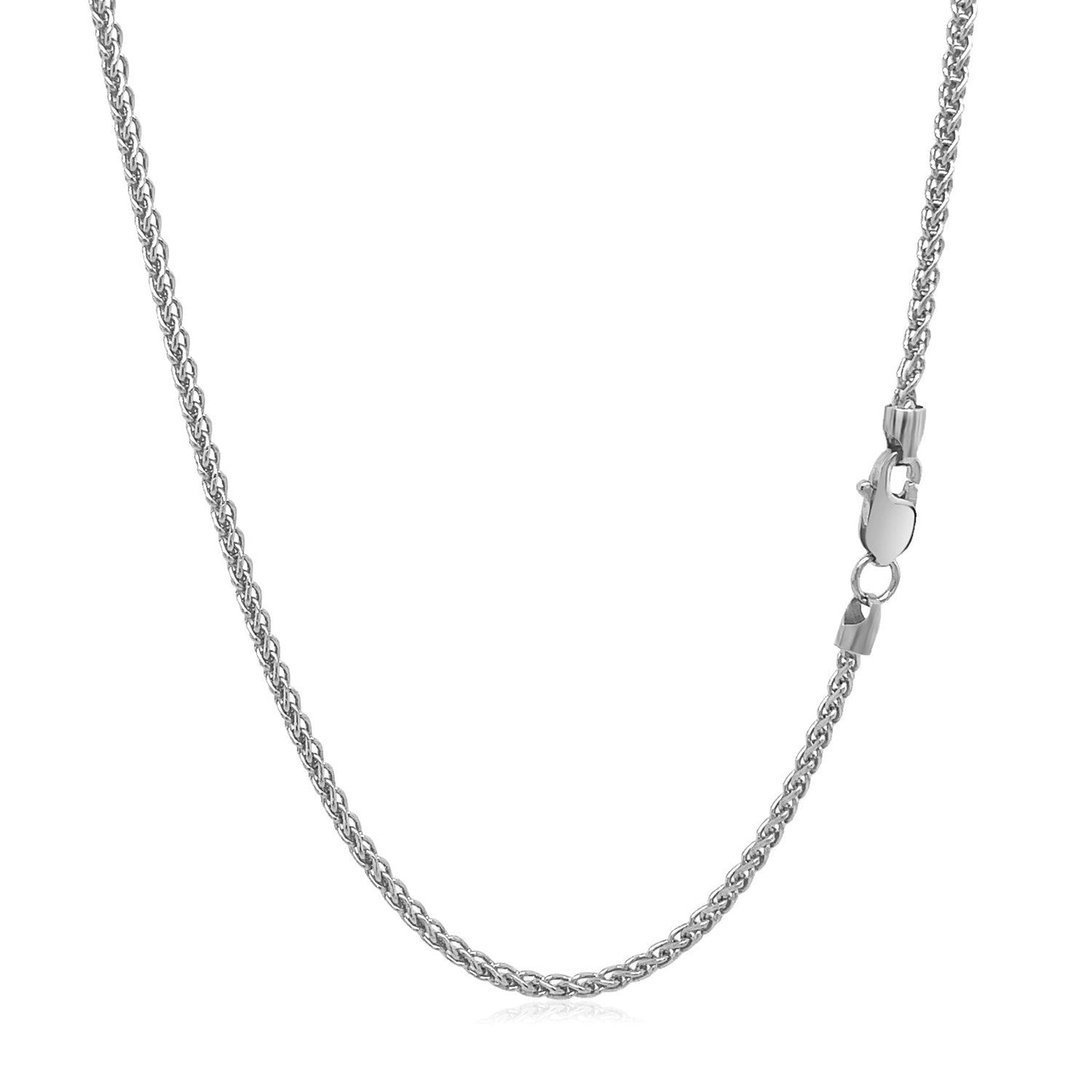 Chaîne en Or Blanc 14k en Blé Ronde - 1,5 mm