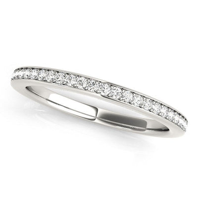 14k White Gold Simple Diamond Wedding Ring