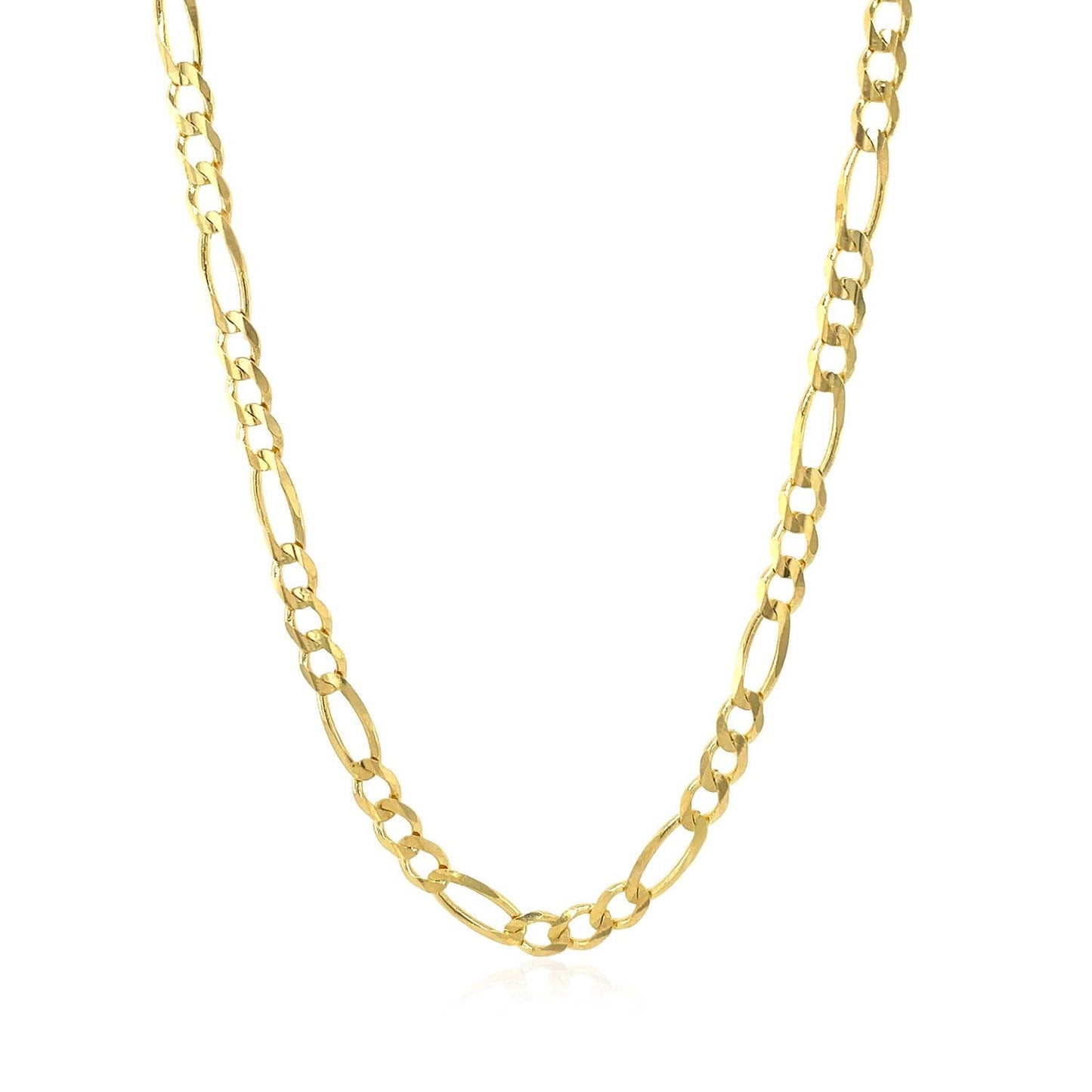 Cadena Figaro Sólida de Oro Amarillo de 10K - 3.70 mm