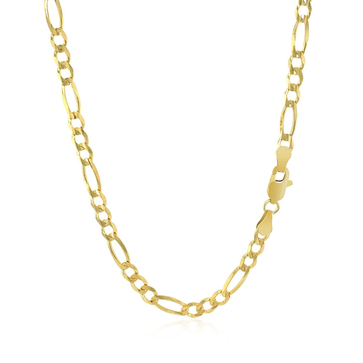 Cadena Figaro Sólida de Oro Amarillo de 10K - 3.70 mm