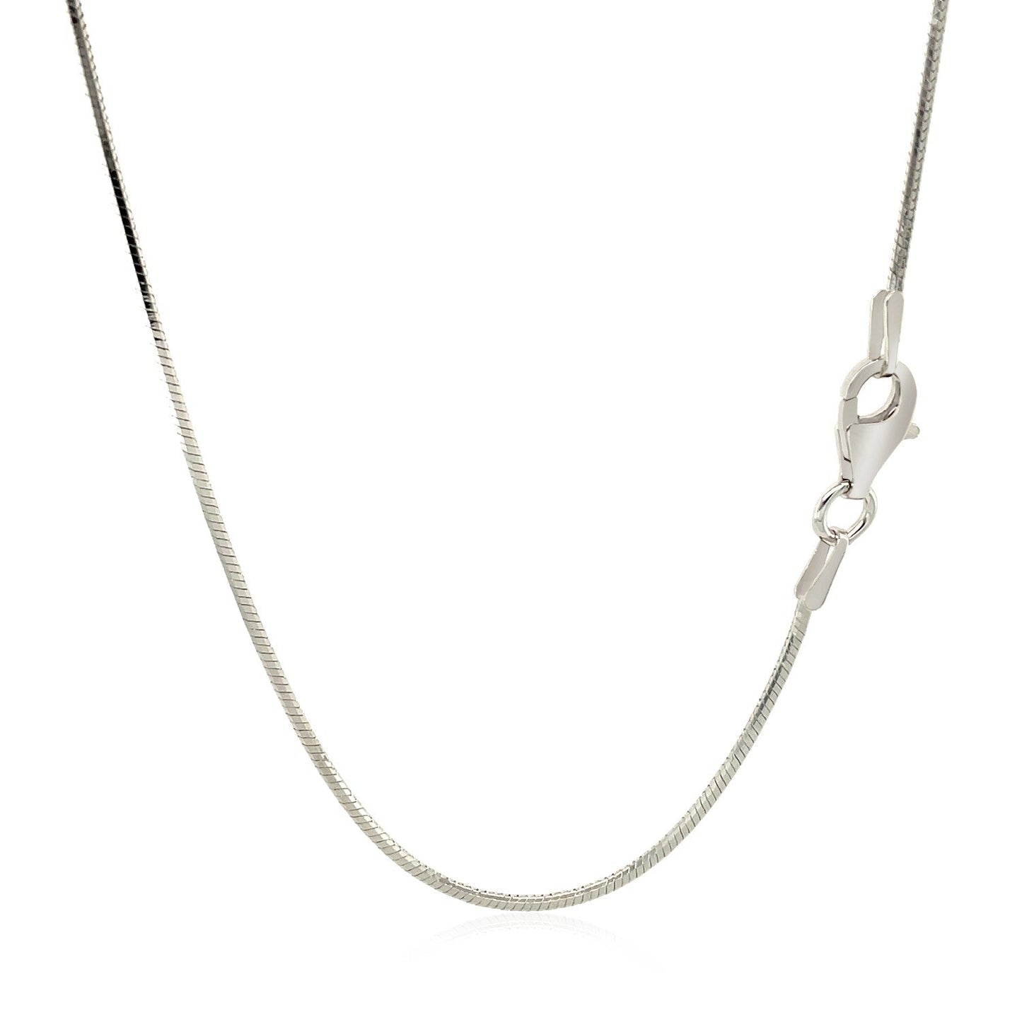 Rhodium Plated Sterling Silver Snake Chain Necklace