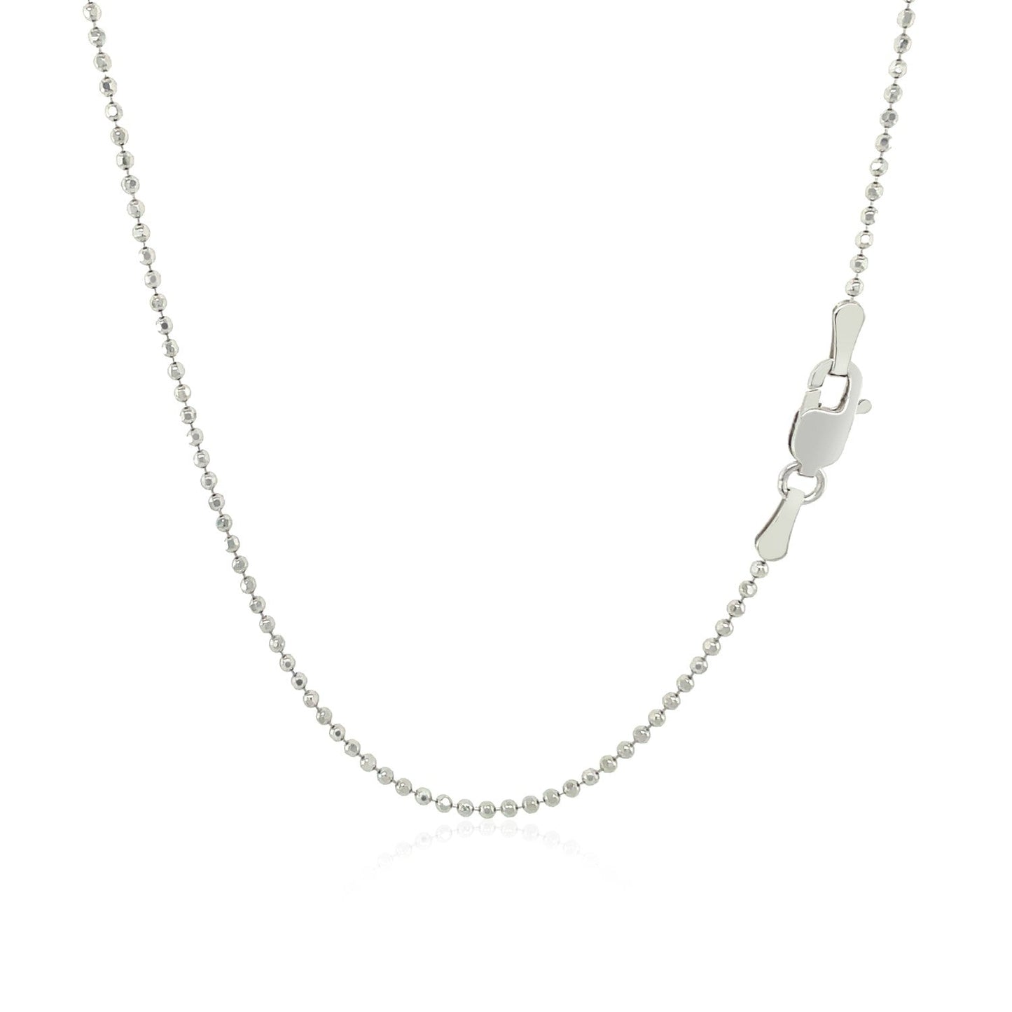 Chaîne à perles en or blanc 14k avec taille diamant 1,2 mm