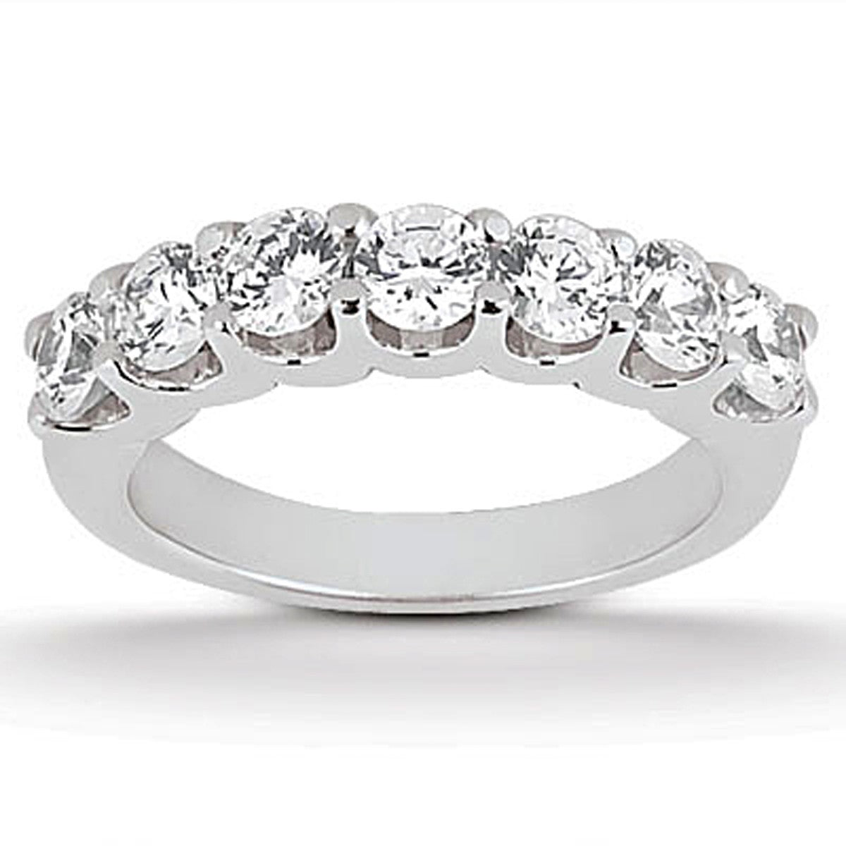 14k White Gold Diamond Scalloped Wedding Ring Band