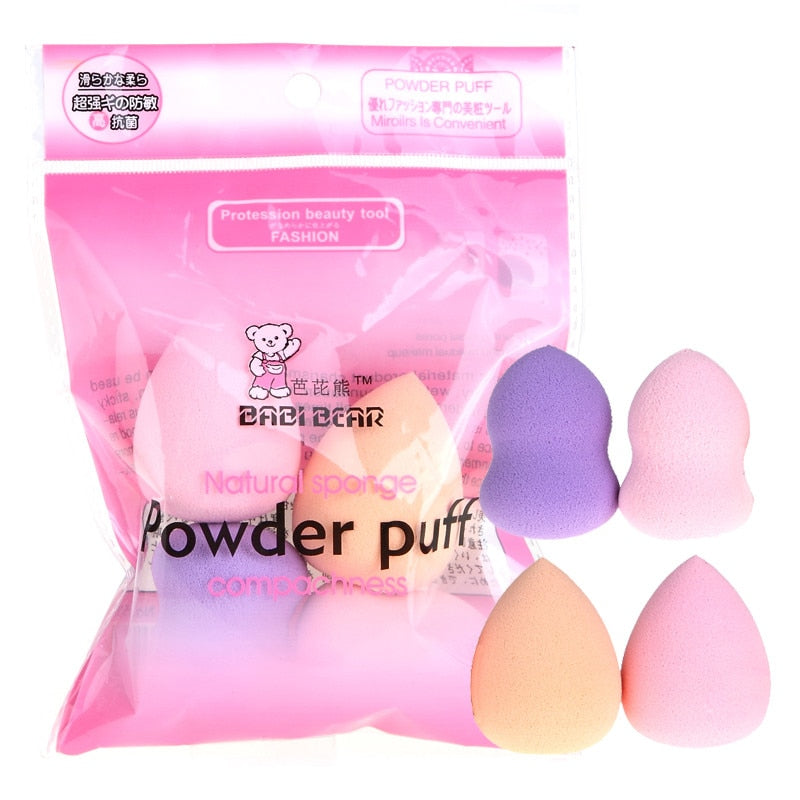 4Pcs/set Mini Beauty Soft Makeup Sponge Puff Face Nose Facial Foundation Base Liquid Powder Blending Drop Shape Cosmetic Tool - Korvel