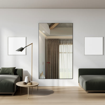 60 "x36" oversized modern square bathroom mirror with Balk frame decorative large wall mirror aluminum frame vertical or horizon - Korvel