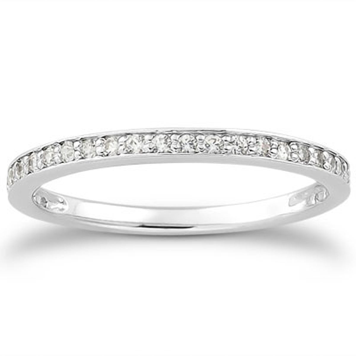 14k White Gold Micro-Pave Diamond Wedding Ring Band Set