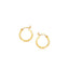 14k Yellow Gold Slender Hoop Earrings with Diamond-Cut Finish
