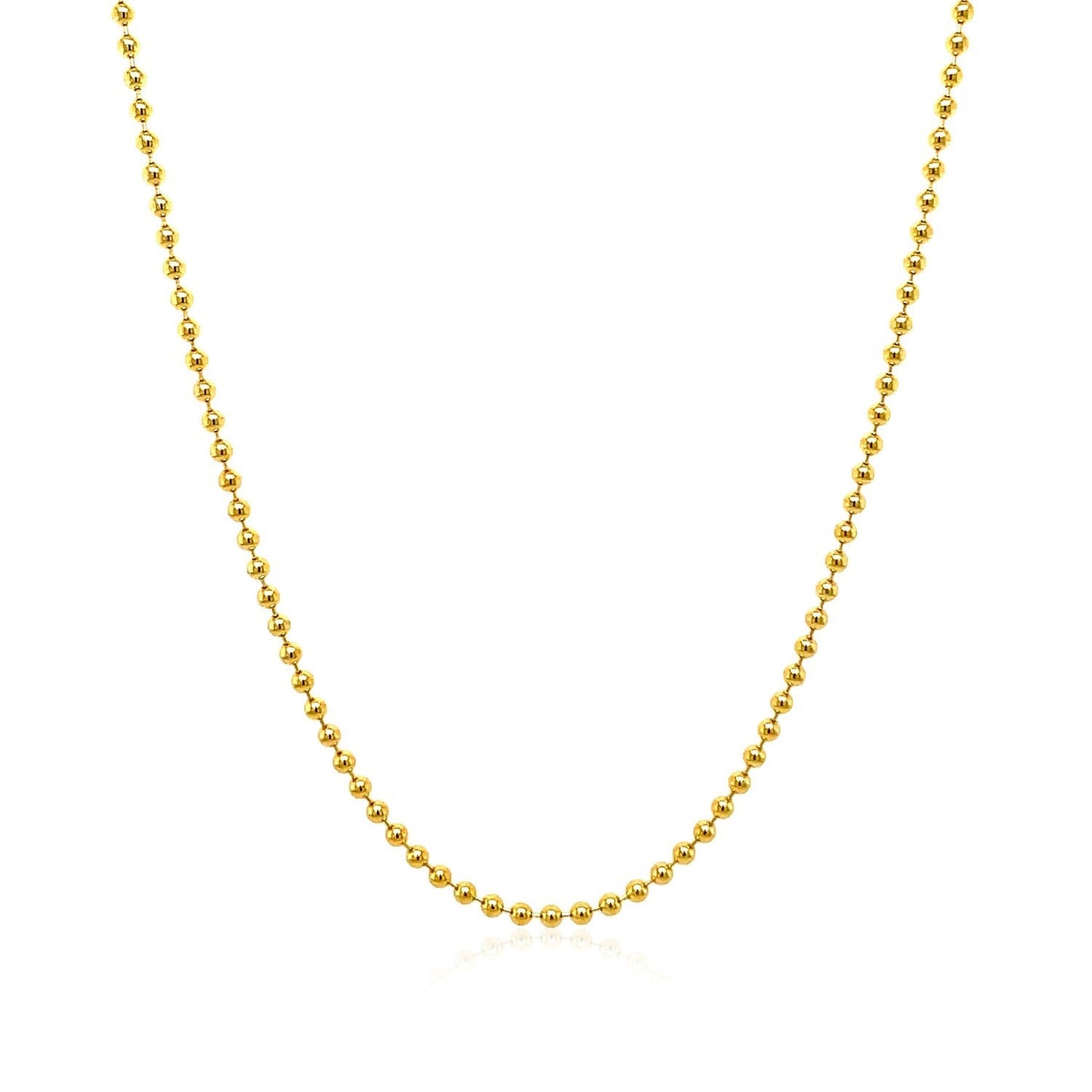 18k Yellow Gold Bead Chain 1.5mm