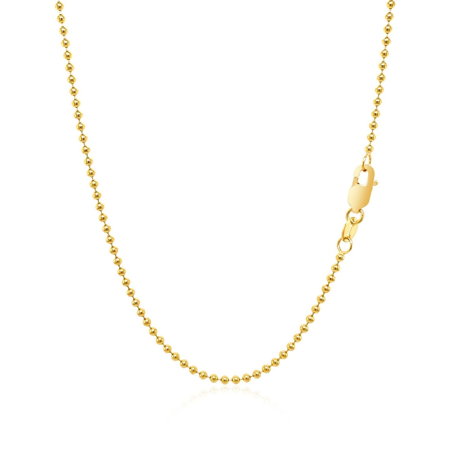 18k Yellow Gold Bead Chain 1.5mm