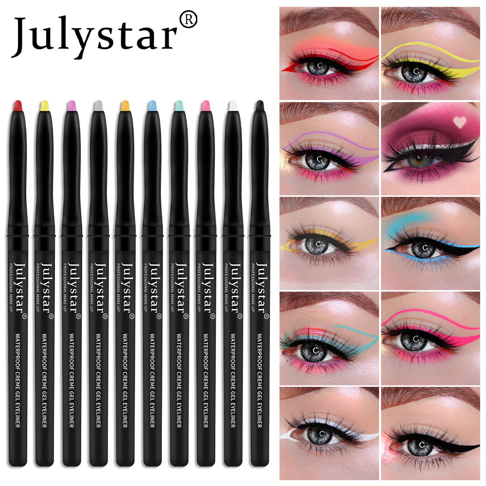 White Eyeliner Pencil Color Eyeliner Cream Not Easy To Smudge Waterproof Oil-Proof Slim Eyeliner Gel Pencil - Korvel