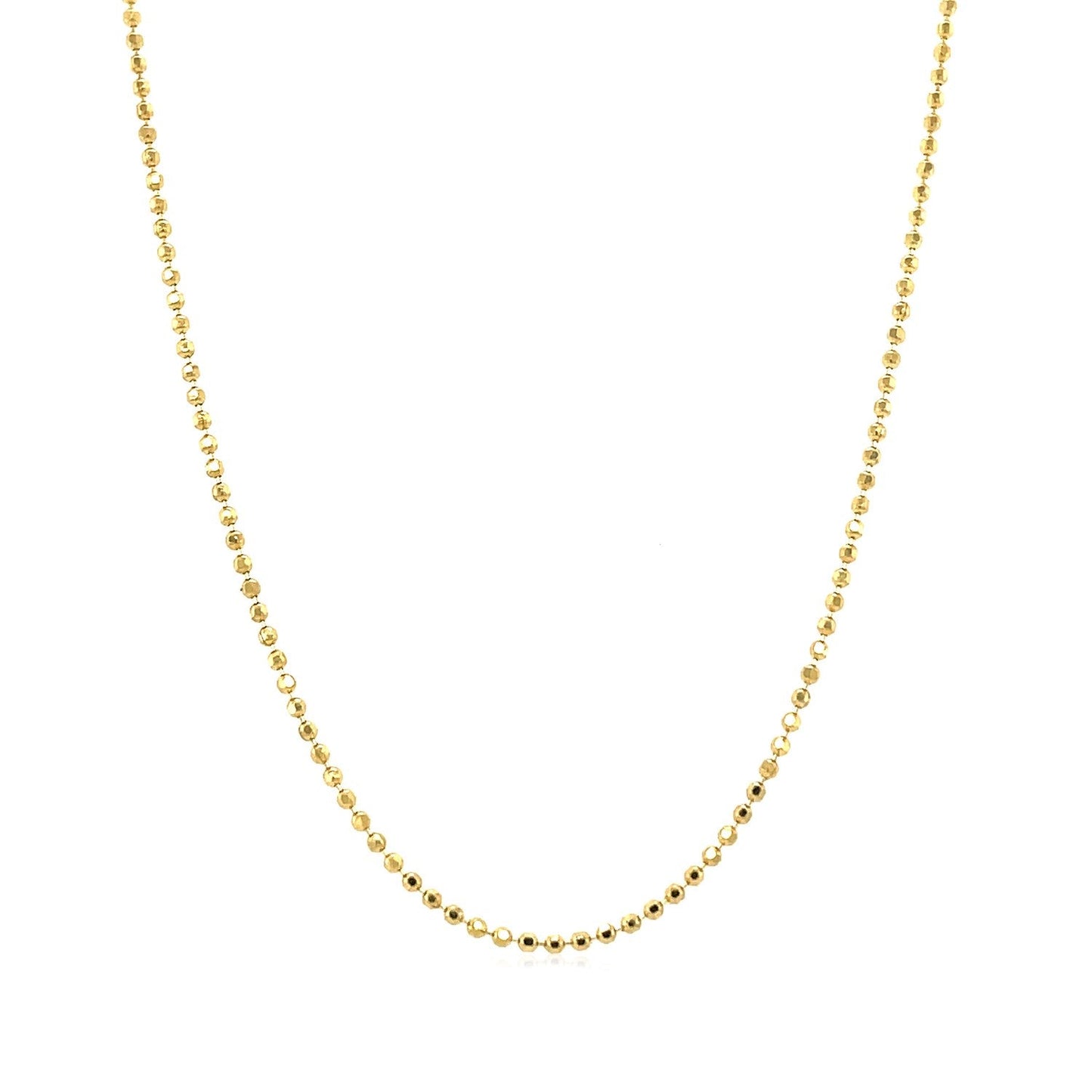 Chaîne à perles en or jaune 14 carats avec taille diamant - 1,2 mm