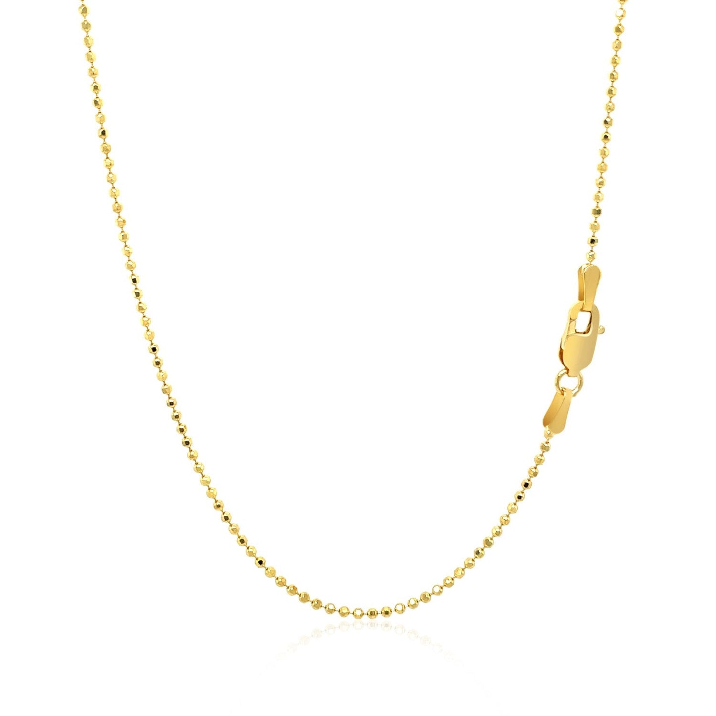 Chaîne à perles en or jaune 14 carats avec taille diamant - 1,2 mm