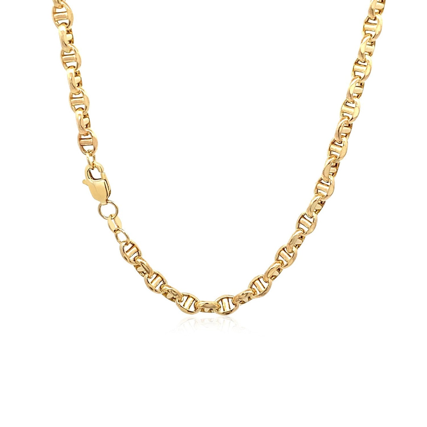 Collar de cadena de ancla de oro amarillo de 14k de 4.5mm