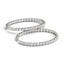 Pendientes de aro de diamante ovalados de doble cara en oro blanco de 14k