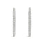 Pendientes de aro de diamante ovalados de doble cara en oro blanco de 14k