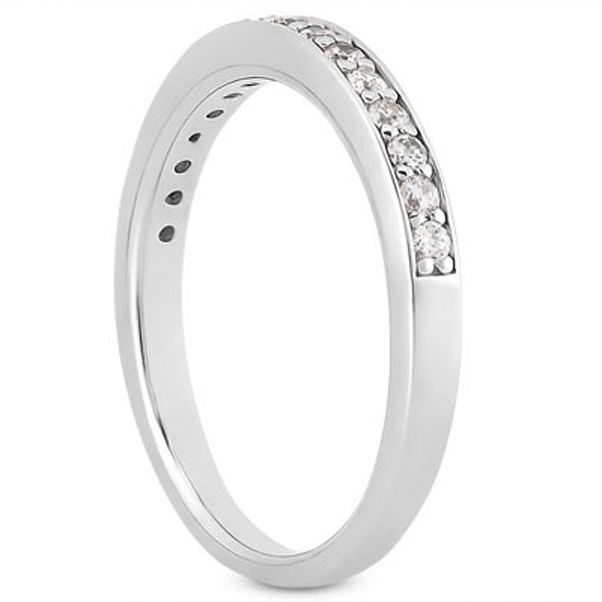Juego de Anillos de Boda de Diamantes Pave de Oro Blanco de 14k