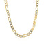 Cadena Figaro Sólida Pave de Oro Amarillo de 14K de 4.0mm