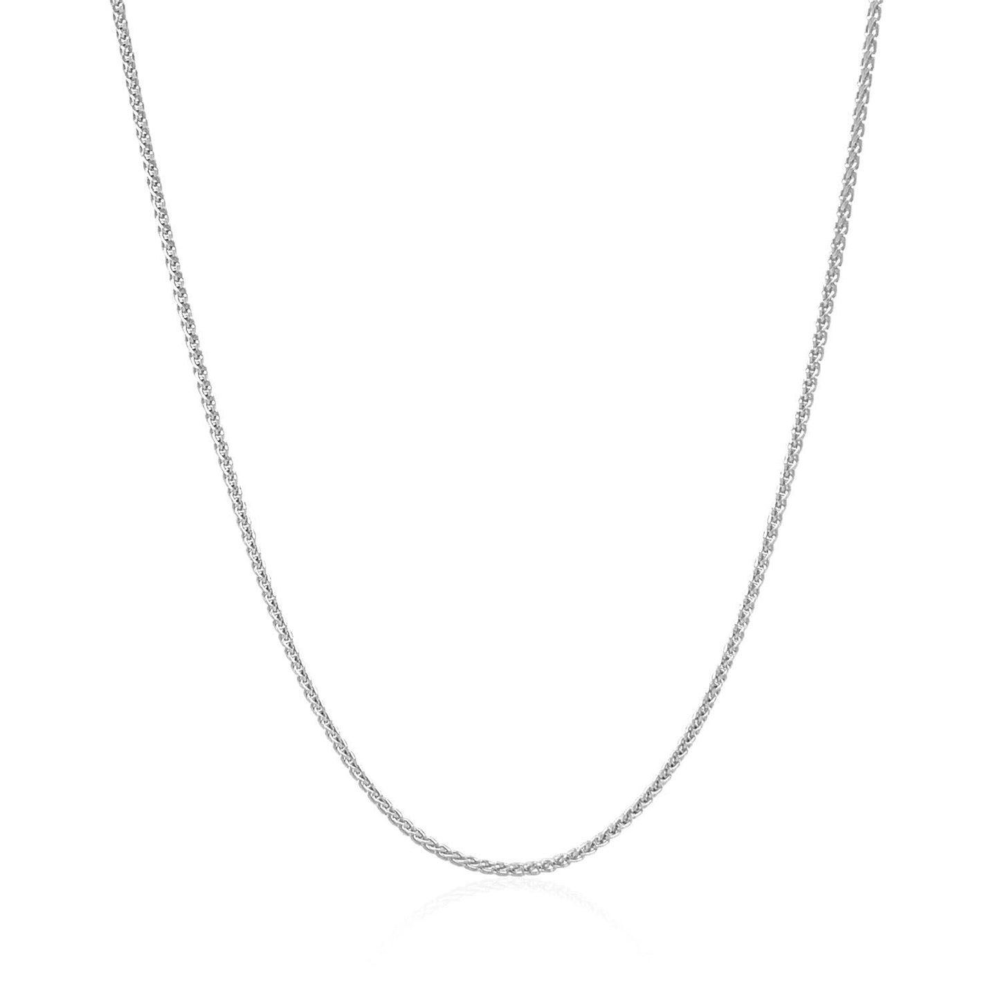Chaîne en blé ronde en or blanc 14 carats - 1,0 mm