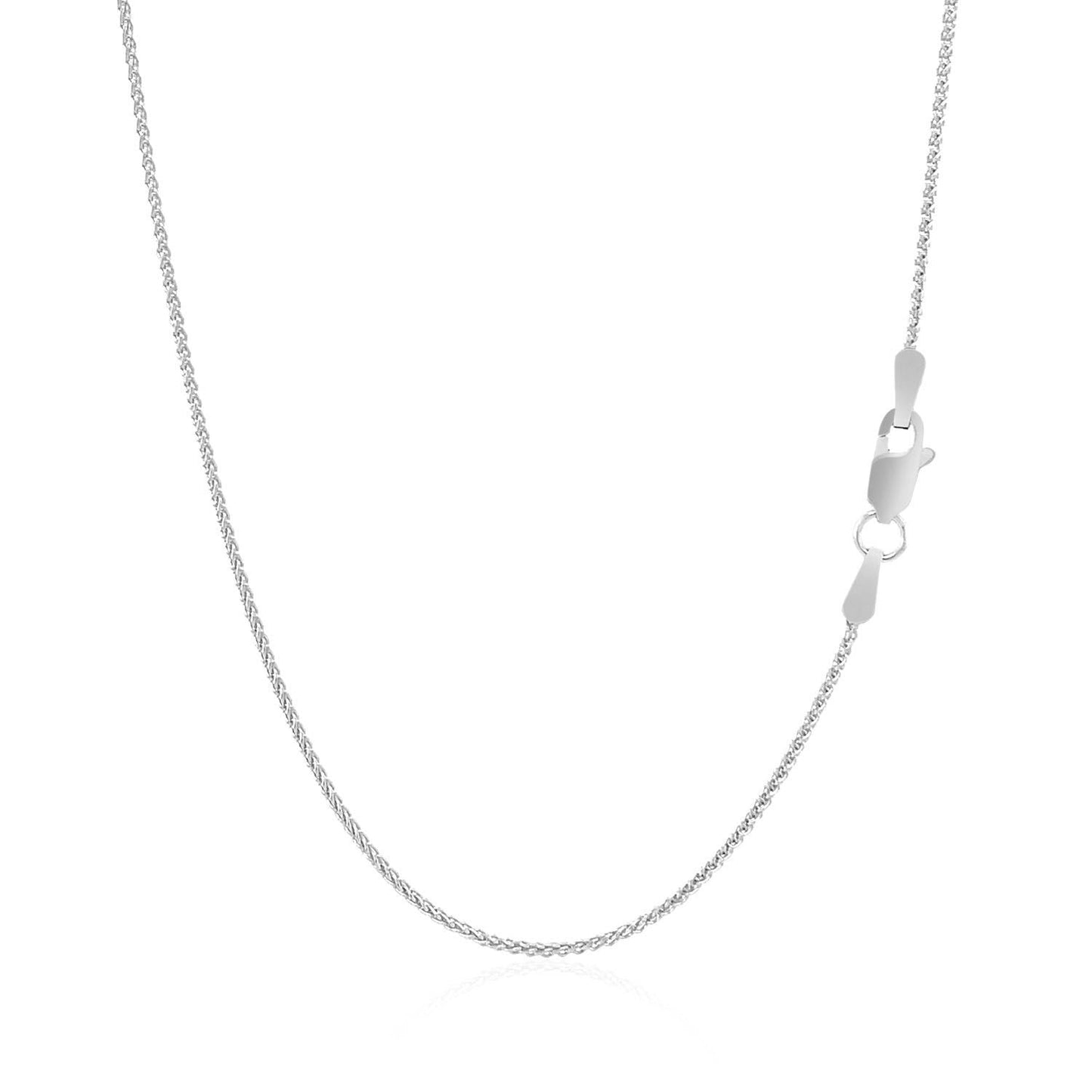 Chaîne en blé ronde en or blanc 14 carats - 1,0 mm
