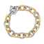 18k Yellow Gold & Sterling Silver Diamond Cut Chain Bracelet