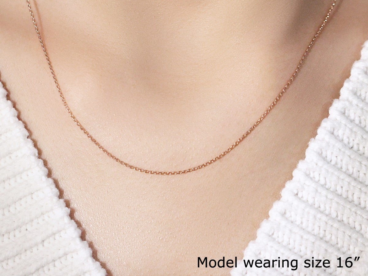 Chaîne en maillons ovales en or rose 14k - 0,97 mm