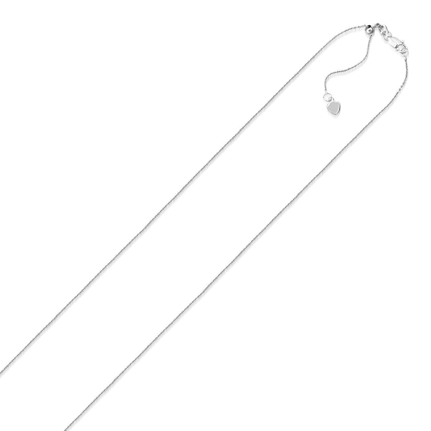 Collier en chaîne réglable en or blanc 10 carats