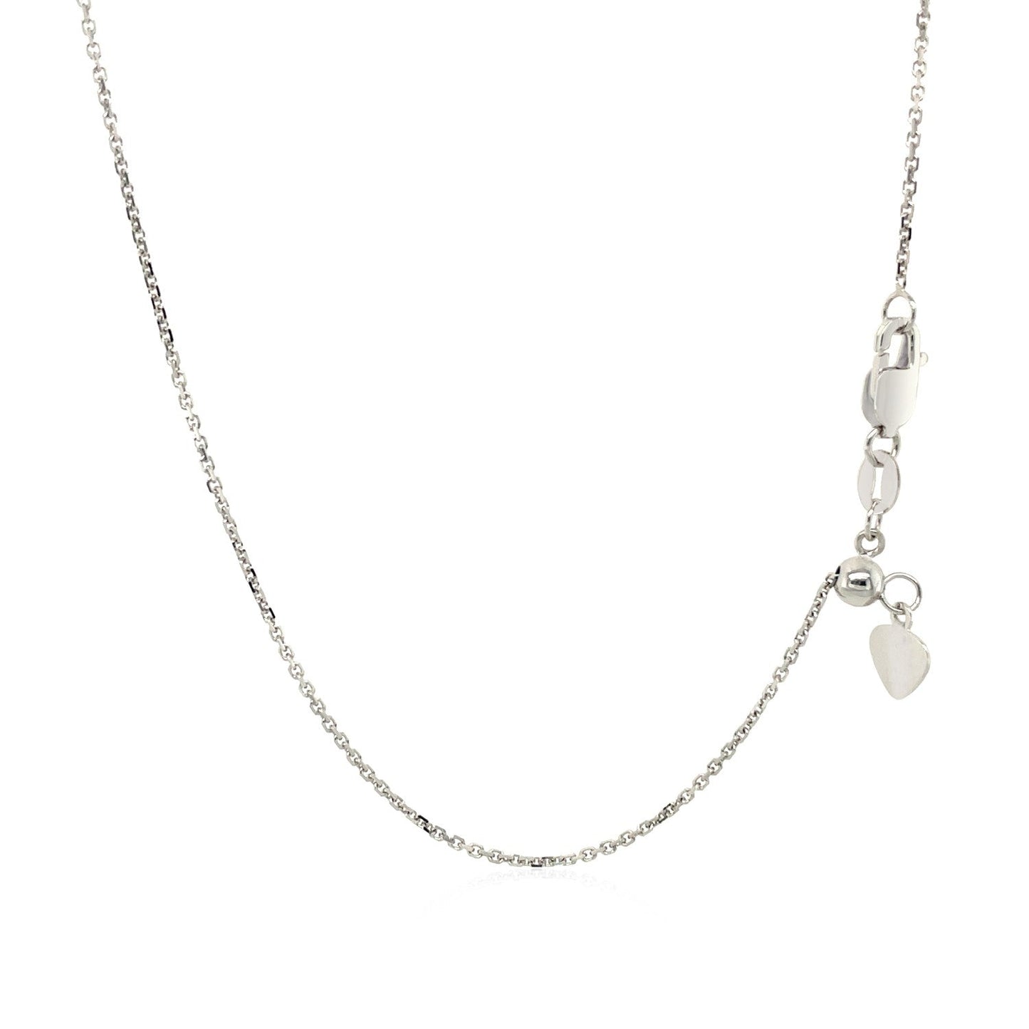 Collier en chaîne réglable en or blanc 10 carats