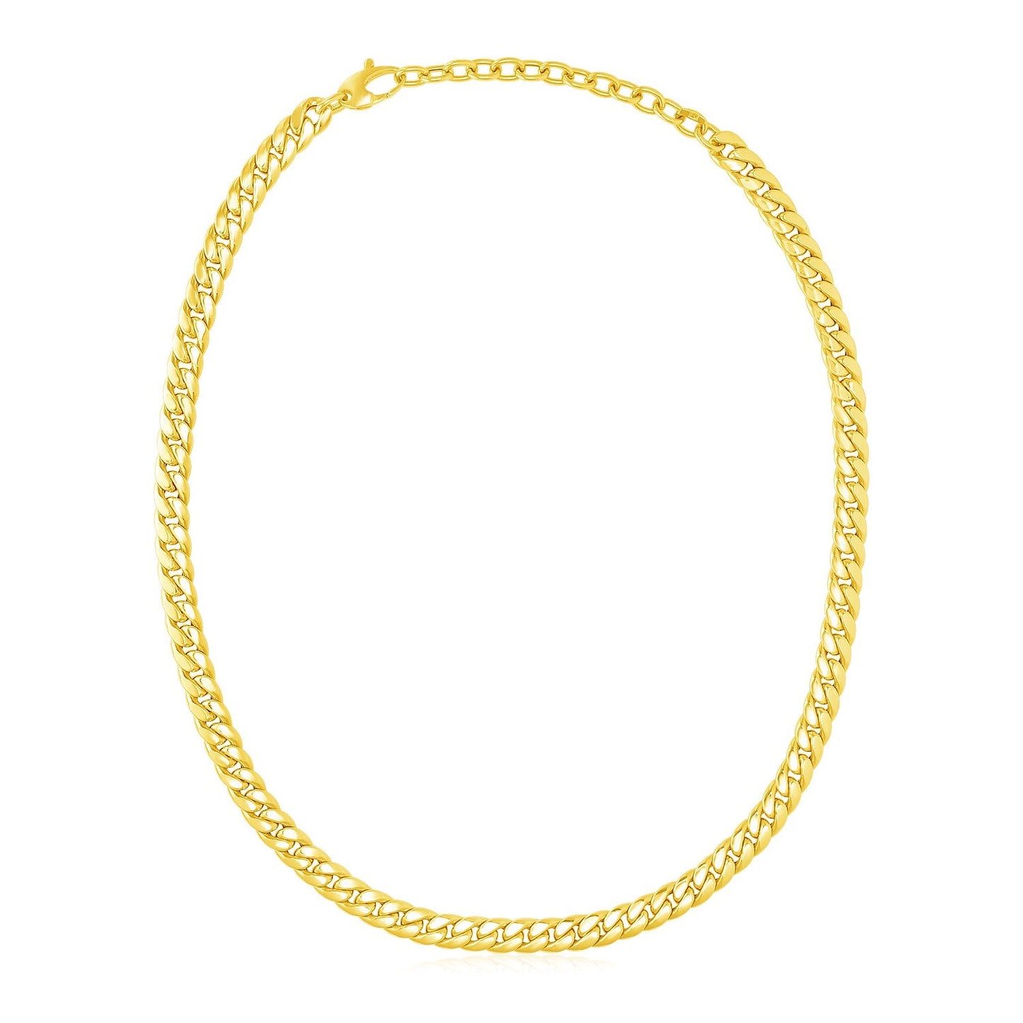 Collar Choker de Cadena Cubana de Oro Amarillo de 14k