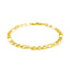 Bracelet Figaro Solide en Or Jaune 14k de 6,0 mm