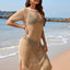 Slit Openwork Round Neck Cover-Up - Korvel