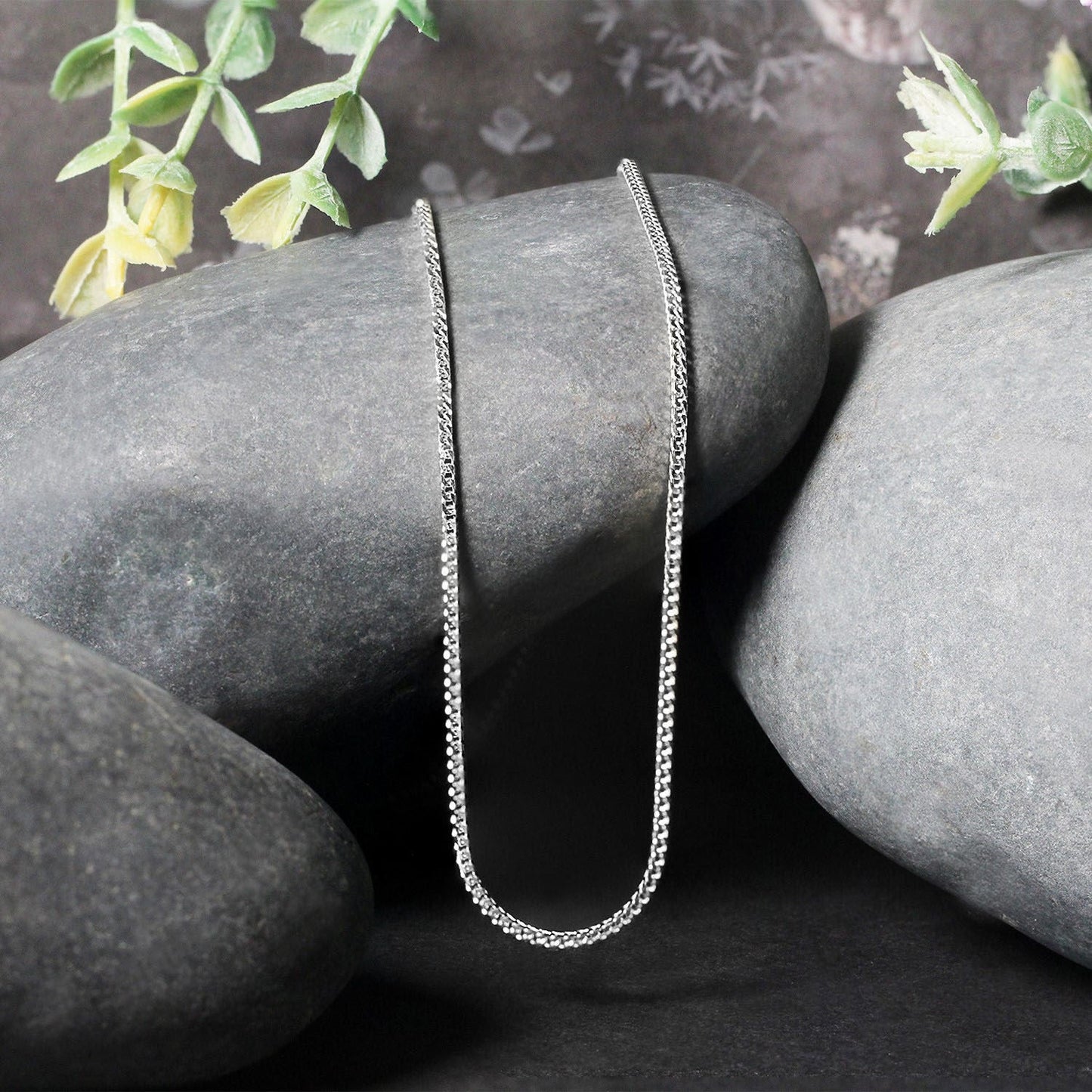 14k White Gold Franco Chain - 1.2mm Elegance