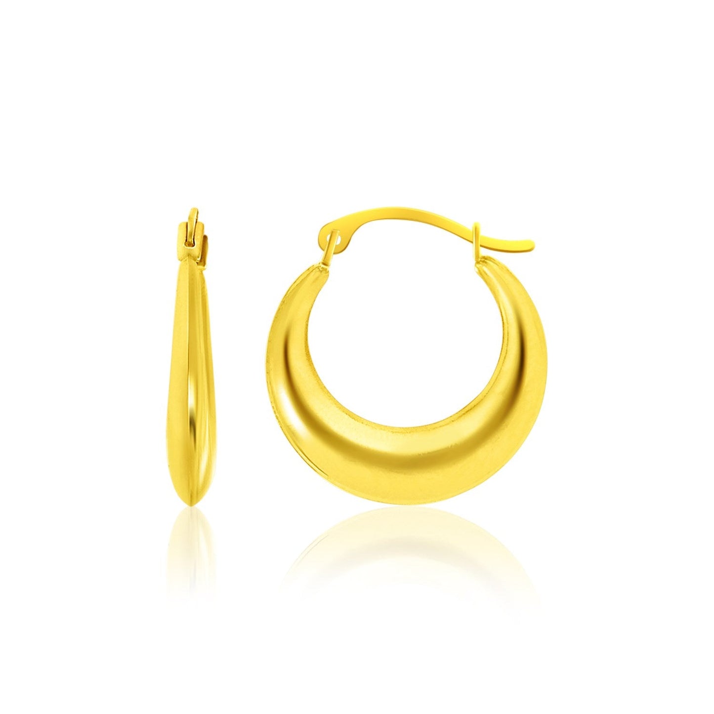 14k Yellow Gold Graduated Round Hoop Earrings