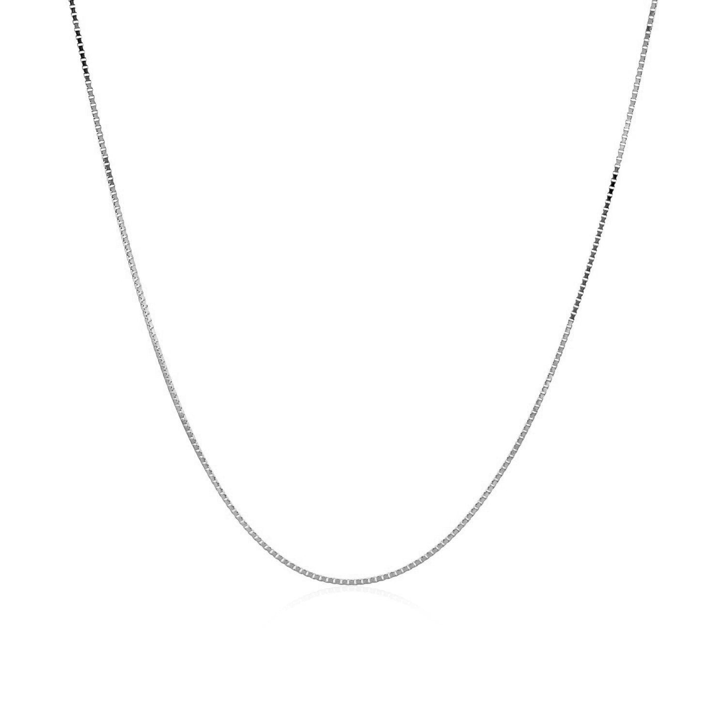 Cadena Clásica de Caja de Oro Blanco de 14k - 0.6mm