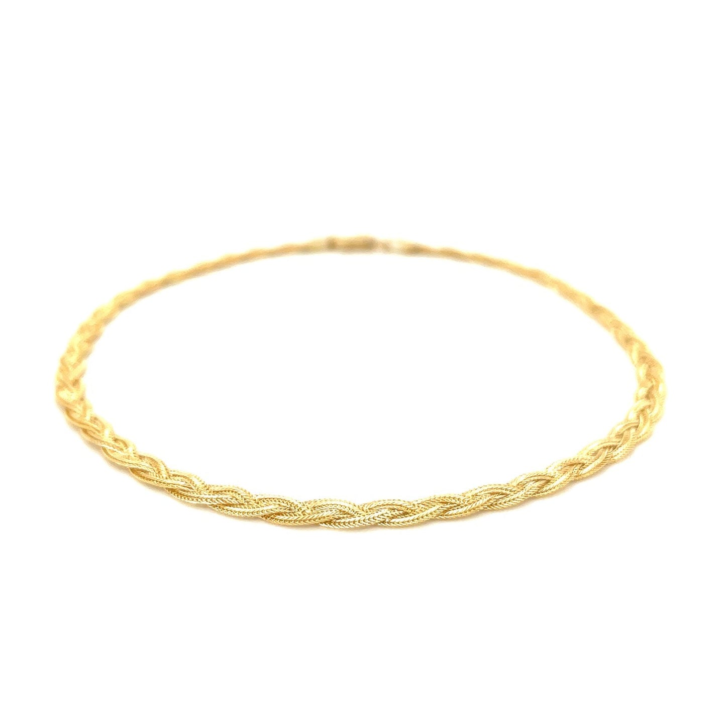 Bracelet tressé en or jaune 14k - 3,5 mm